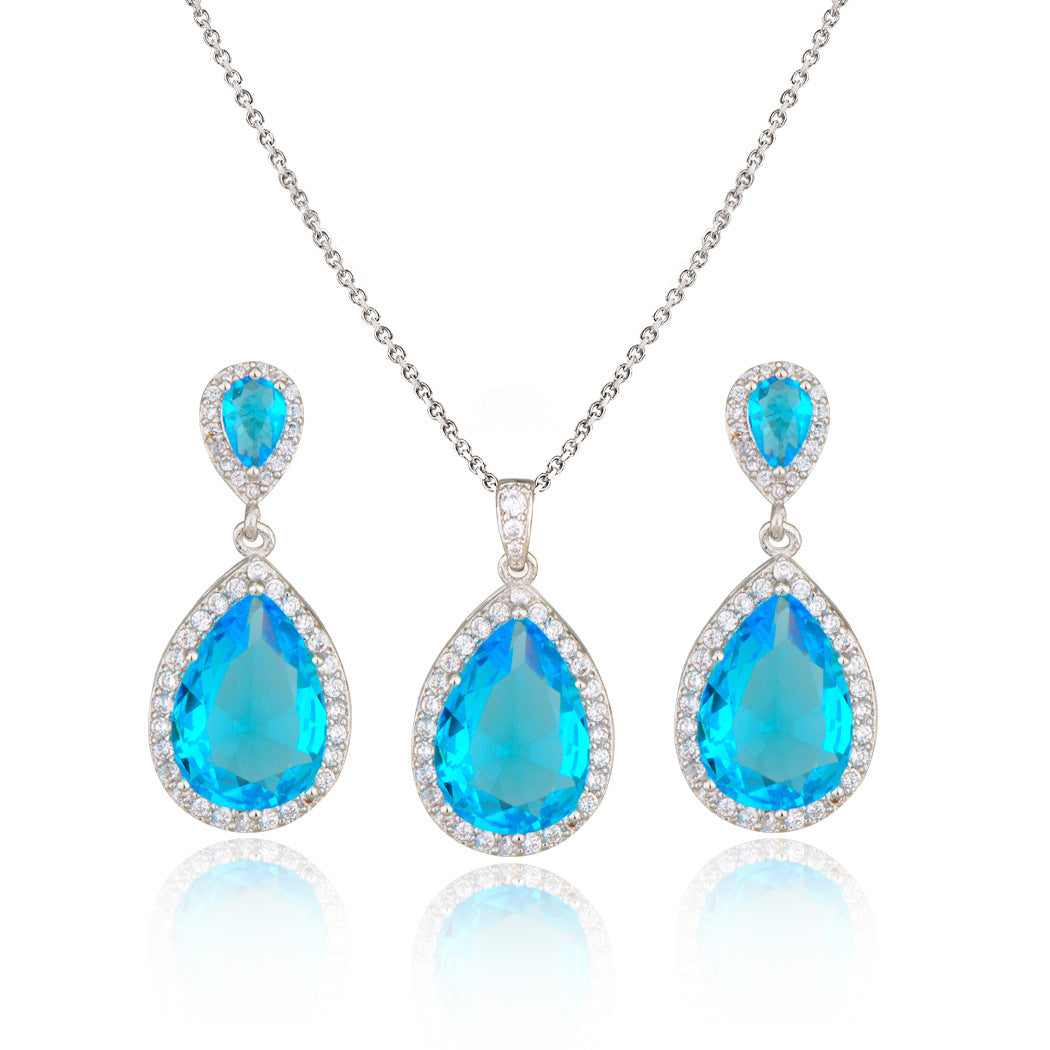 Bright Big Zircon Water Drops Necklace