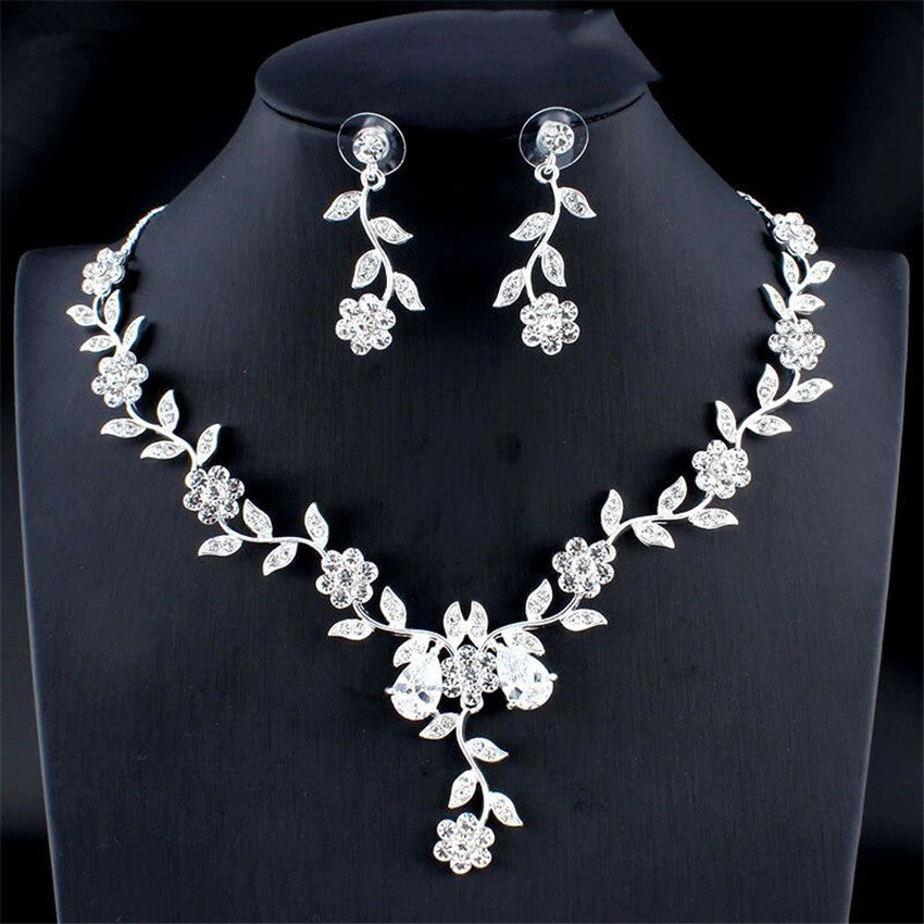 Golden Zircon Jewelry Two-piece Set