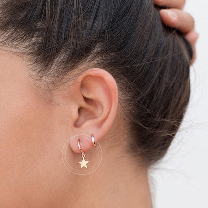 Elegant Five Pointed Star Earrings