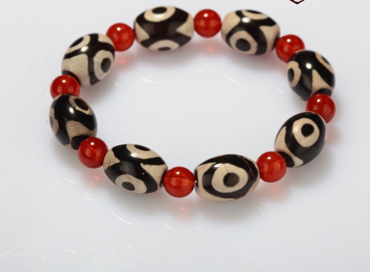 Three-eyed Dzi Bead Bracelet