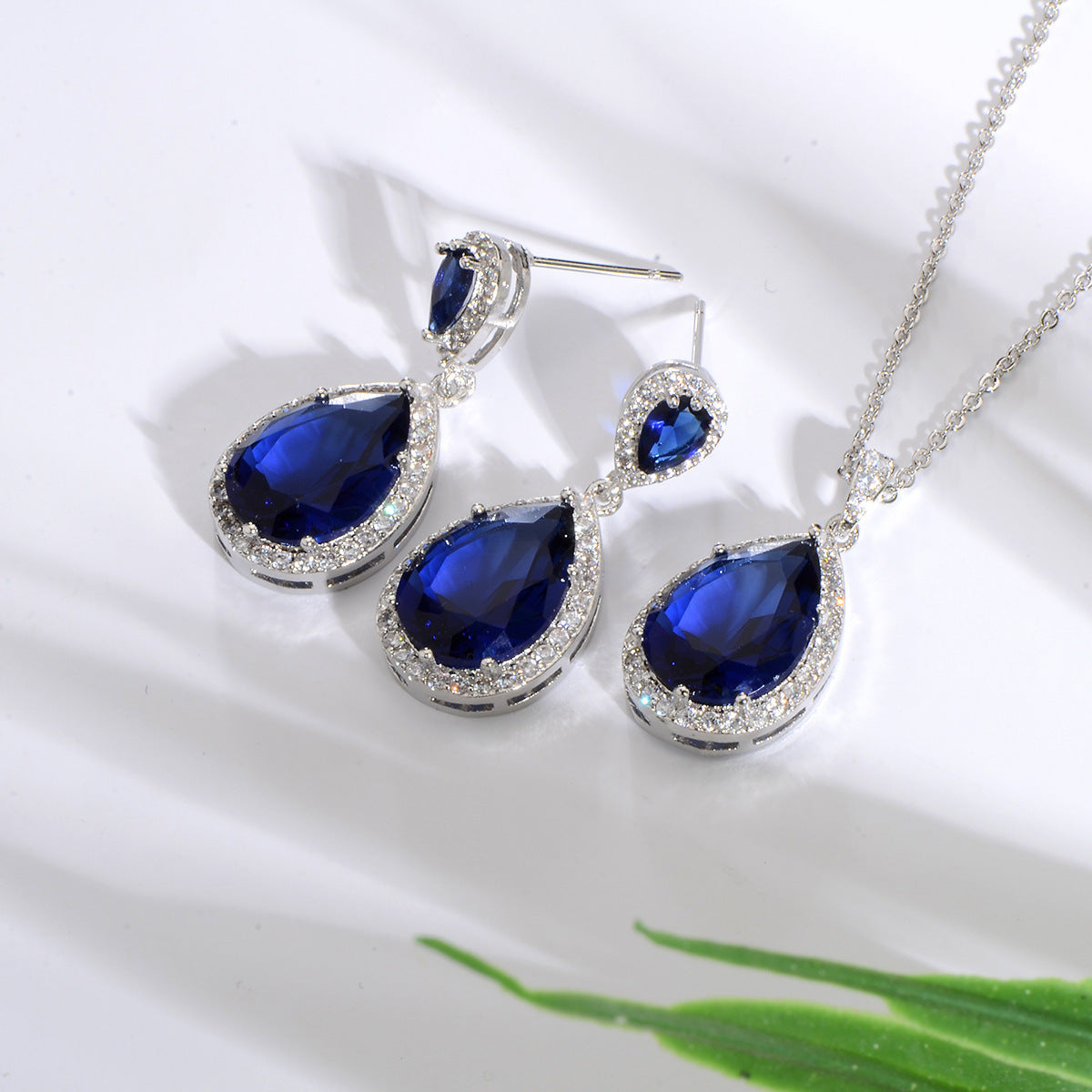 Bright Big Zircon Water Drops Necklace