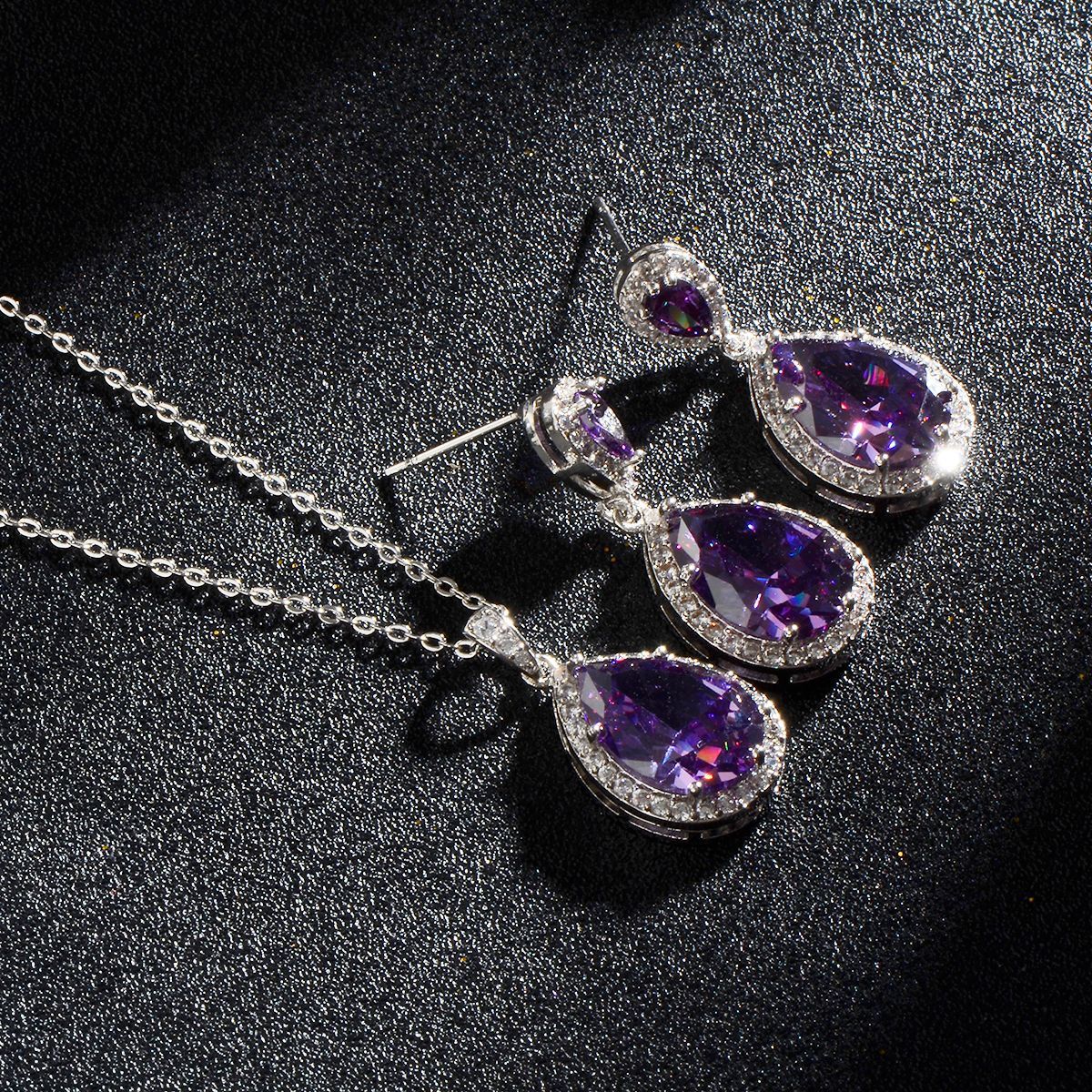 Bright Big Zircon Water Drops Necklace