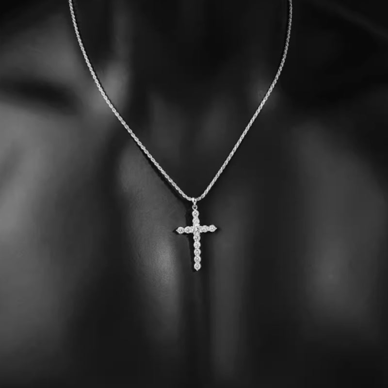 Sterling Silver Cross Necklace for Men and Women