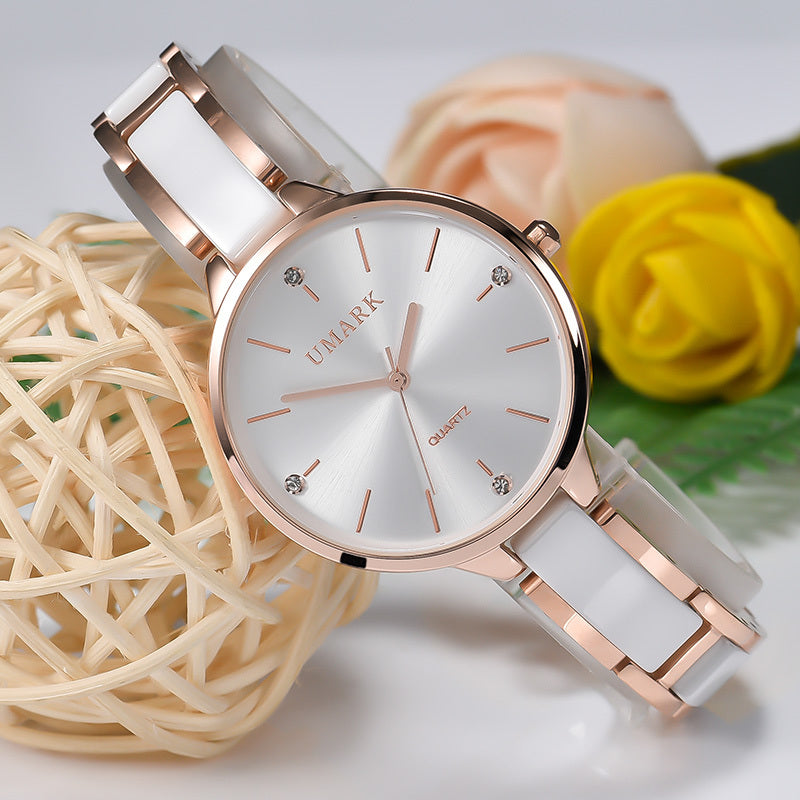 Ceramic Diamonds Waterproof Quartz Watch