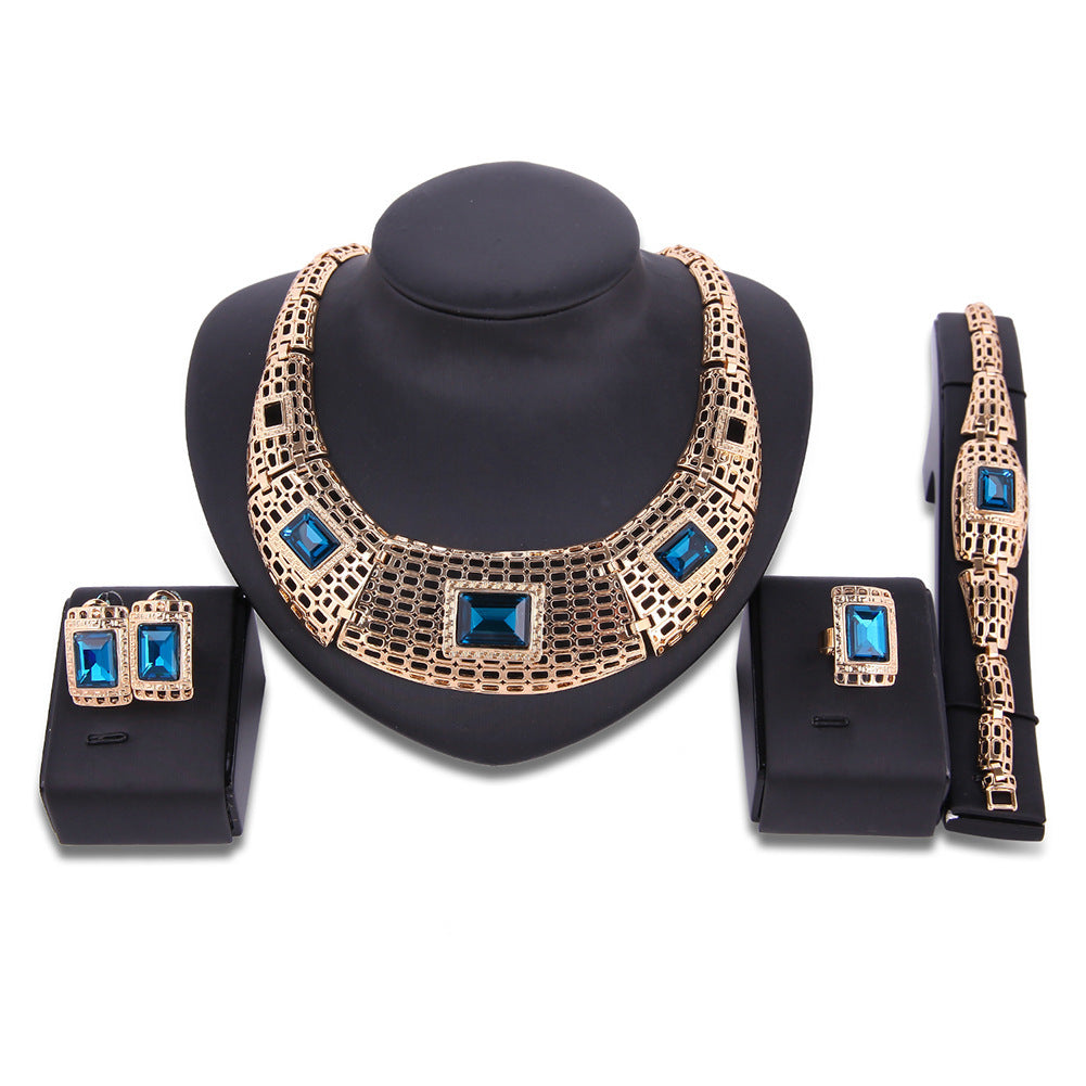 Alloy Gemstone Jewelry Set