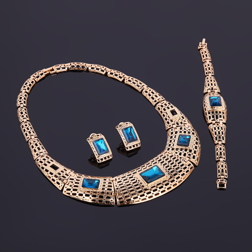 Alloy Gemstone Jewelry Set