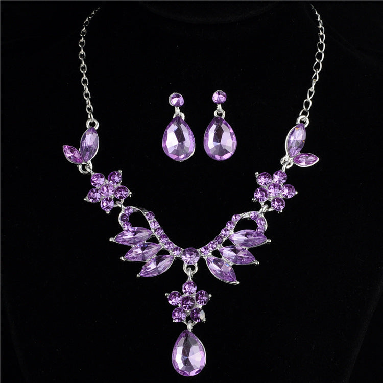 Diamond Necklace With Earrings Set