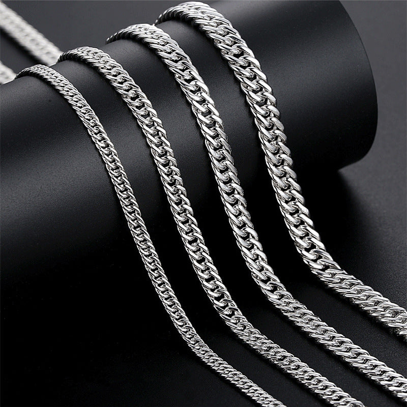 Pure Silver Thick Type Cuban Chain