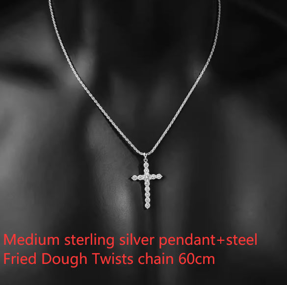 Sterling Silver Cross Necklace for Men and Women