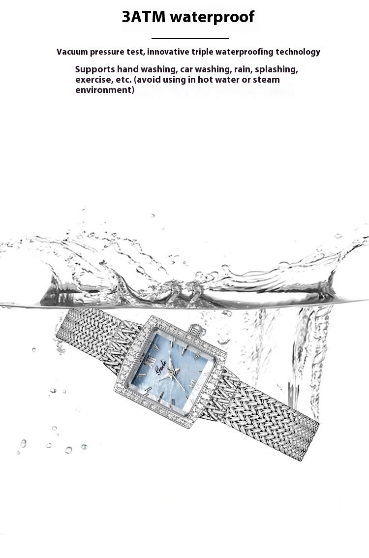 Square Plate Waterproof Quartz Watch