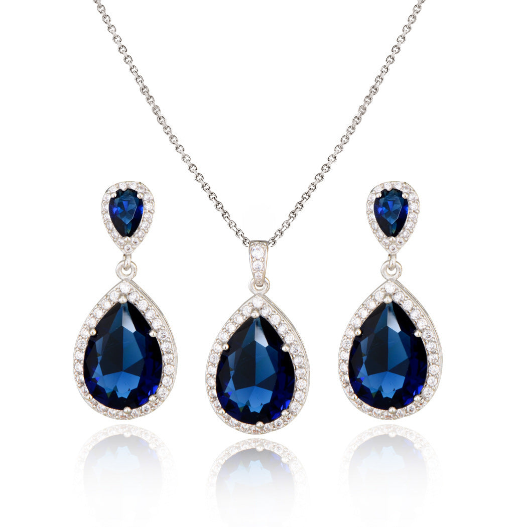 Bright Big Zircon Water Drops Necklace