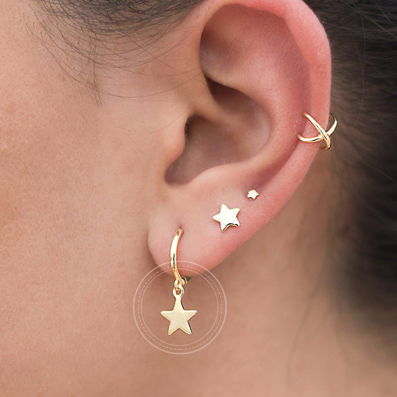 Elegant Five Pointed Star Earrings