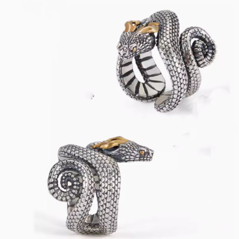 Trendy Pure Silver Personality Domineering Dragon Ring