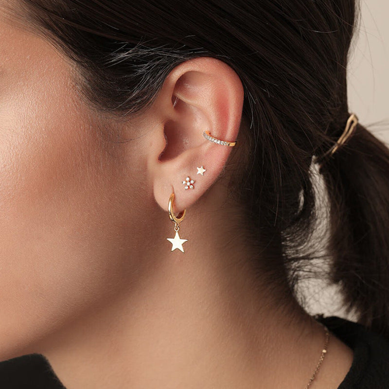 Elegant Five Pointed Star Earrings