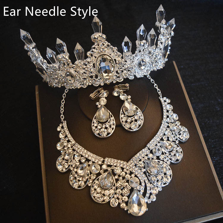 Bridal Crown With Necklace, & Earrings