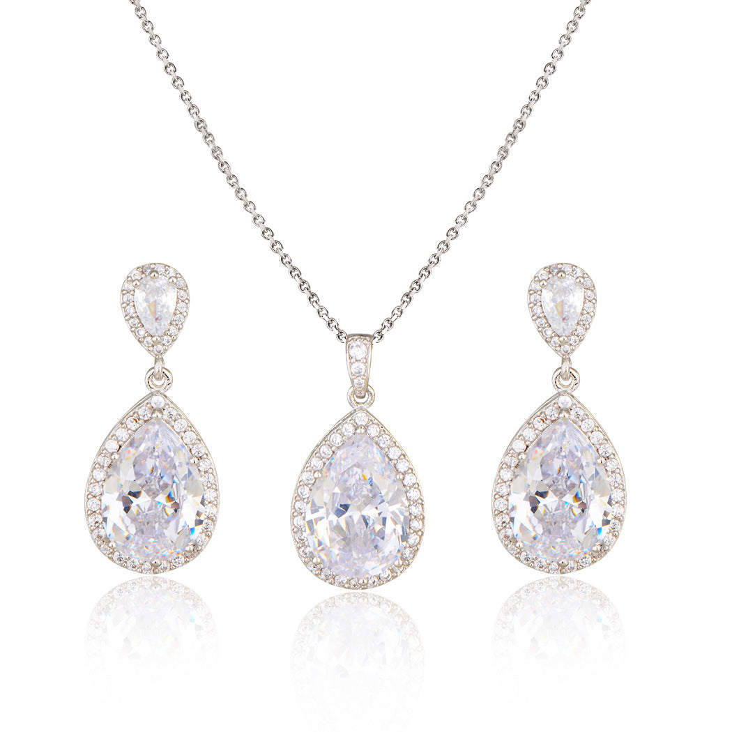 Bright Big Zircon Water Drops Necklace