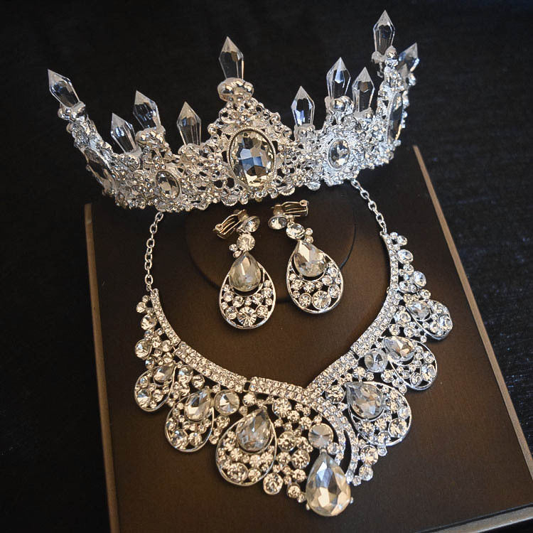 Bridal Crown With Necklace, & Earrings