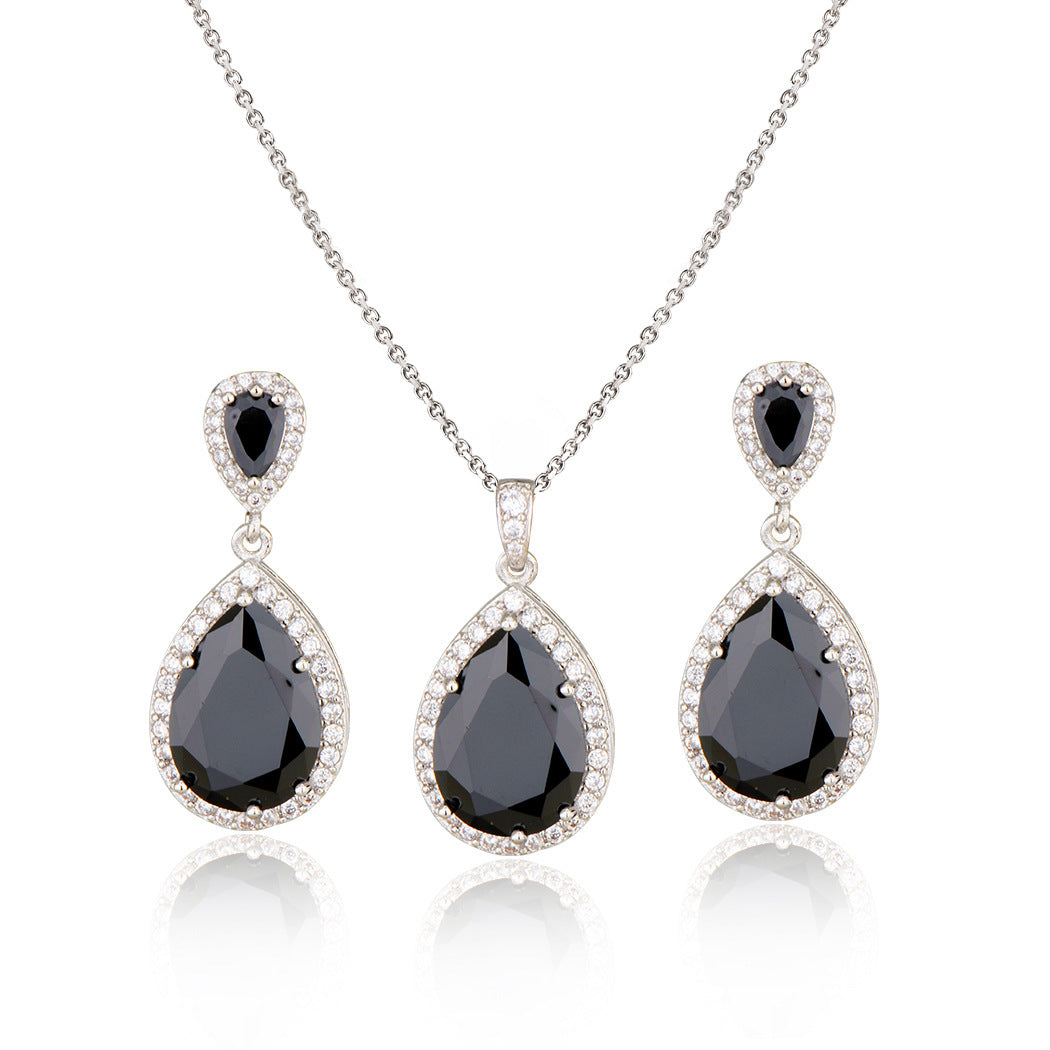 Bright Big Zircon Water Drops Necklace