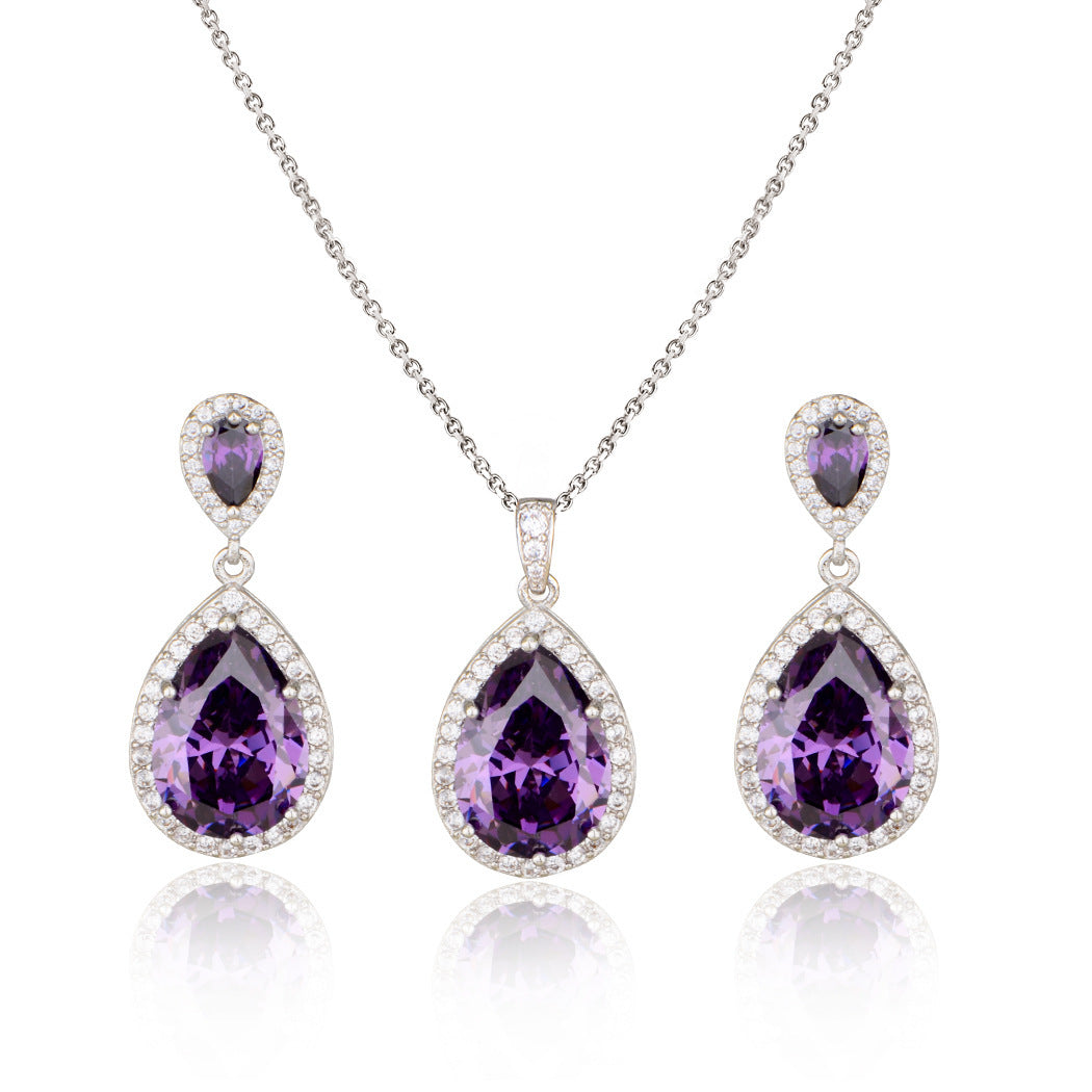 Bright Big Zircon Water Drops Necklace