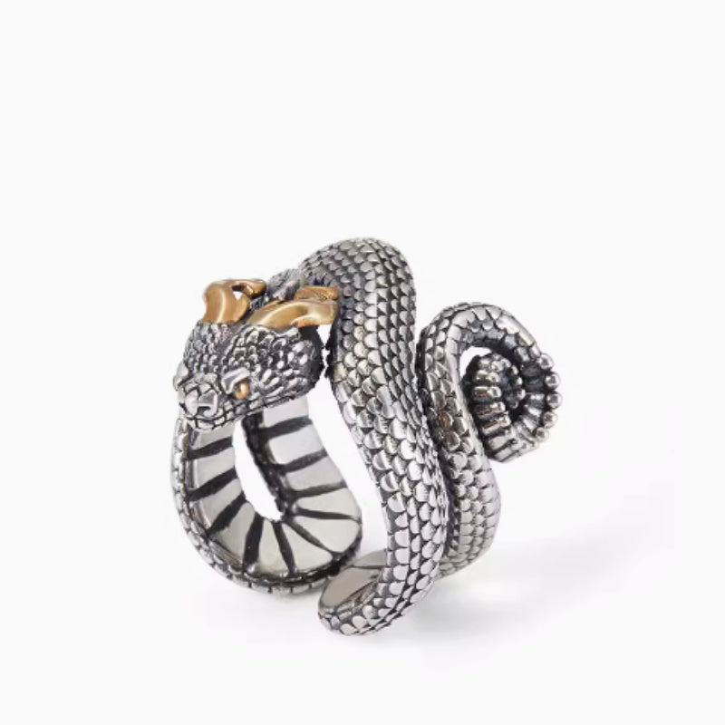 Trendy Pure Silver Personality Domineering Dragon Ring