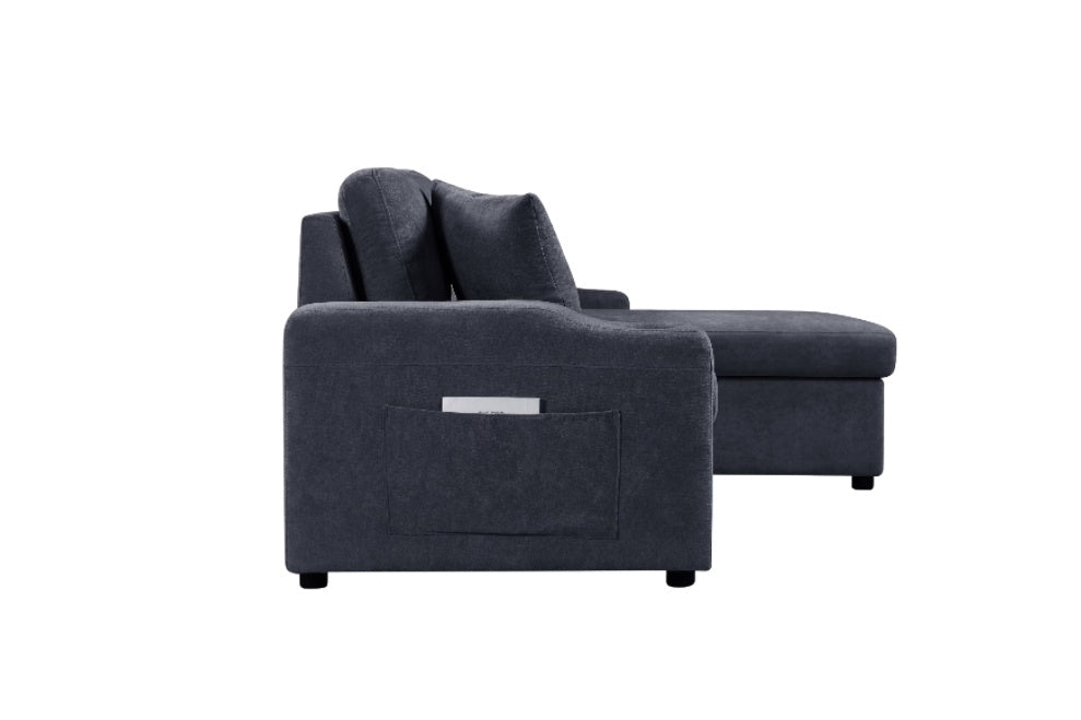 Convertible Sectional Sofa With Armrest Storage