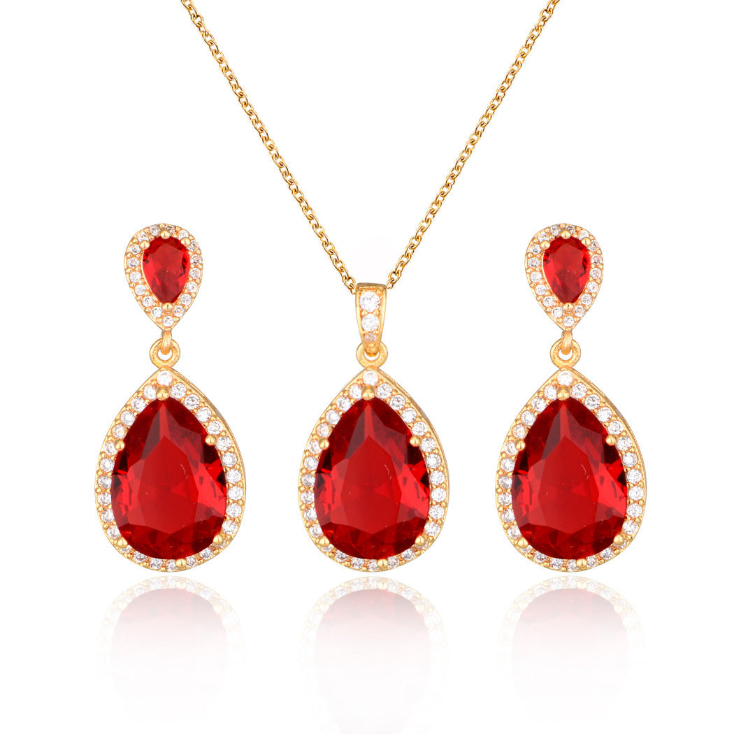 Bright Big Zircon Water Drops Necklace