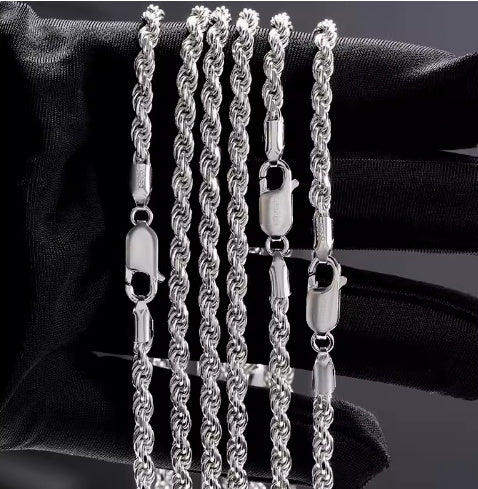 Sterling Silver Plated Chain For Men And Women