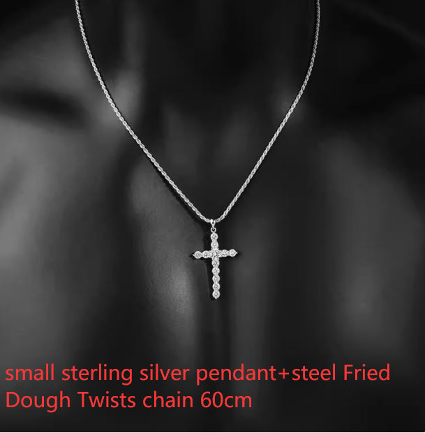 Sterling Silver Cross Necklace for Men and Women